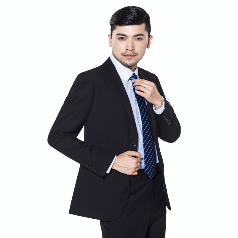 黑色仿毛韓版男士西裝定制 黑色仿毛韓版男士西裝定制